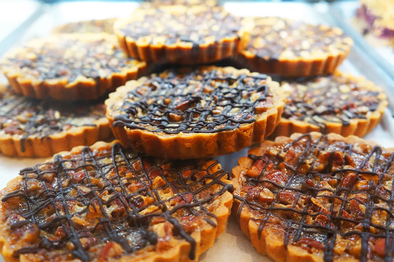 Crunchy Pastry with Chocolate Drizzle from Bella Bakery